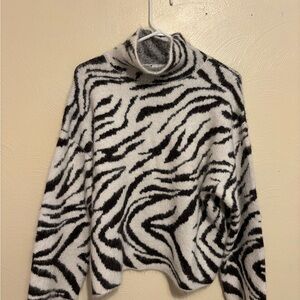 H&M Monochrome Zebra Turtleneck Sweater